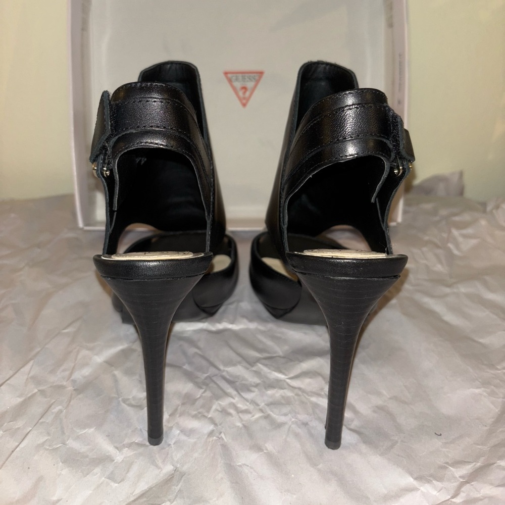 Guess Elegant Black Open-Toe Heels - Picture 5 of 9